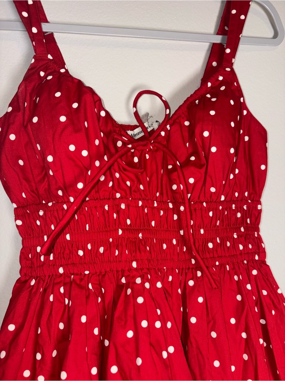 Abercrombie & Fitch Burgundy Polka Dot Mini Dress - Picture 5 of 7